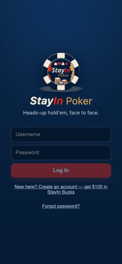 StayIn Poker mobile app